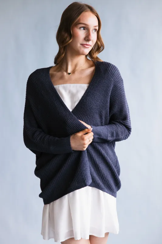 Shaker Stitch Cardigan for Women in Indigo | 61865-IND sold by Glik’s