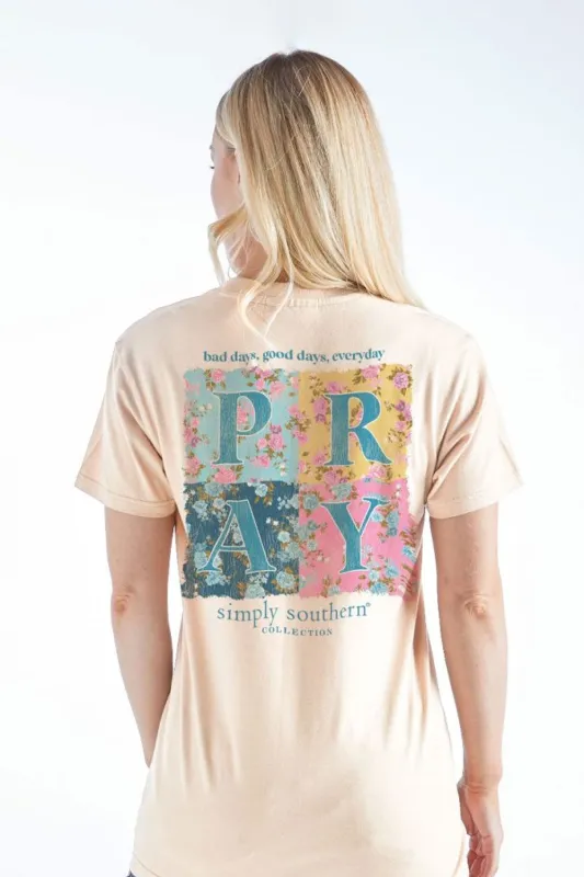 Simply Southern Pray Everyday T-Shirt for Women in Natural | SS-PRAY-NATURAL sold by Glik’s