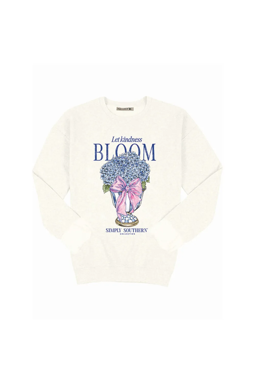 Simply Southern Youth Bloom Fleece Sweatshirt for Girls in White | YTH-CREW-BLOOM-WHITE sold by Glik’s
