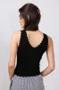 Scallop Tank Top for Women in Black | TW1000-BLACK sold by Glik’s