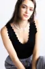 Scallop Tank Top for Women in Black | TW1000-BLACK sold by Glik’s