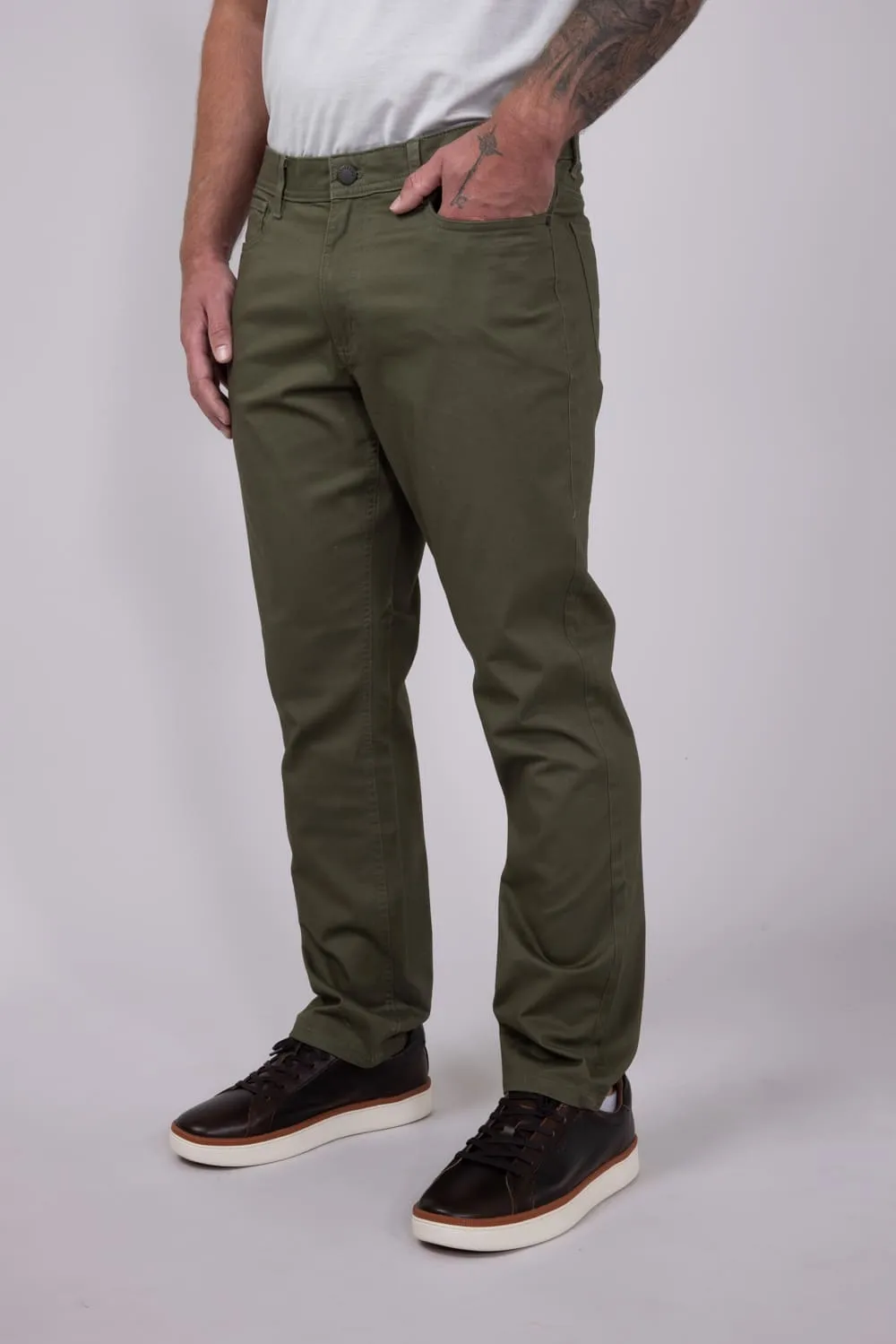 Copper & Oak Leader Chino Pants for Men in Soft Olive | K5S817-341-SOFTOLIVE sold by Glik’s product image thumbnail 3