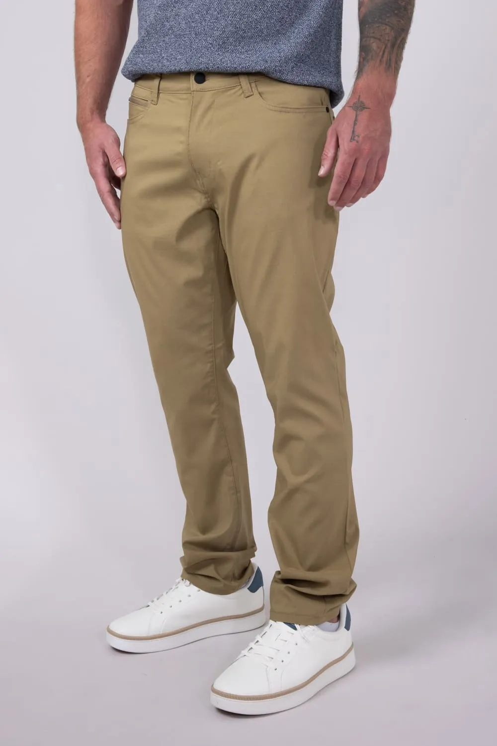 Copper & Oak Faille 5 Pocket Pants for Men in Khaki | K5S901-241-KHAKI sold by Glik’s product image thumbnail 4
