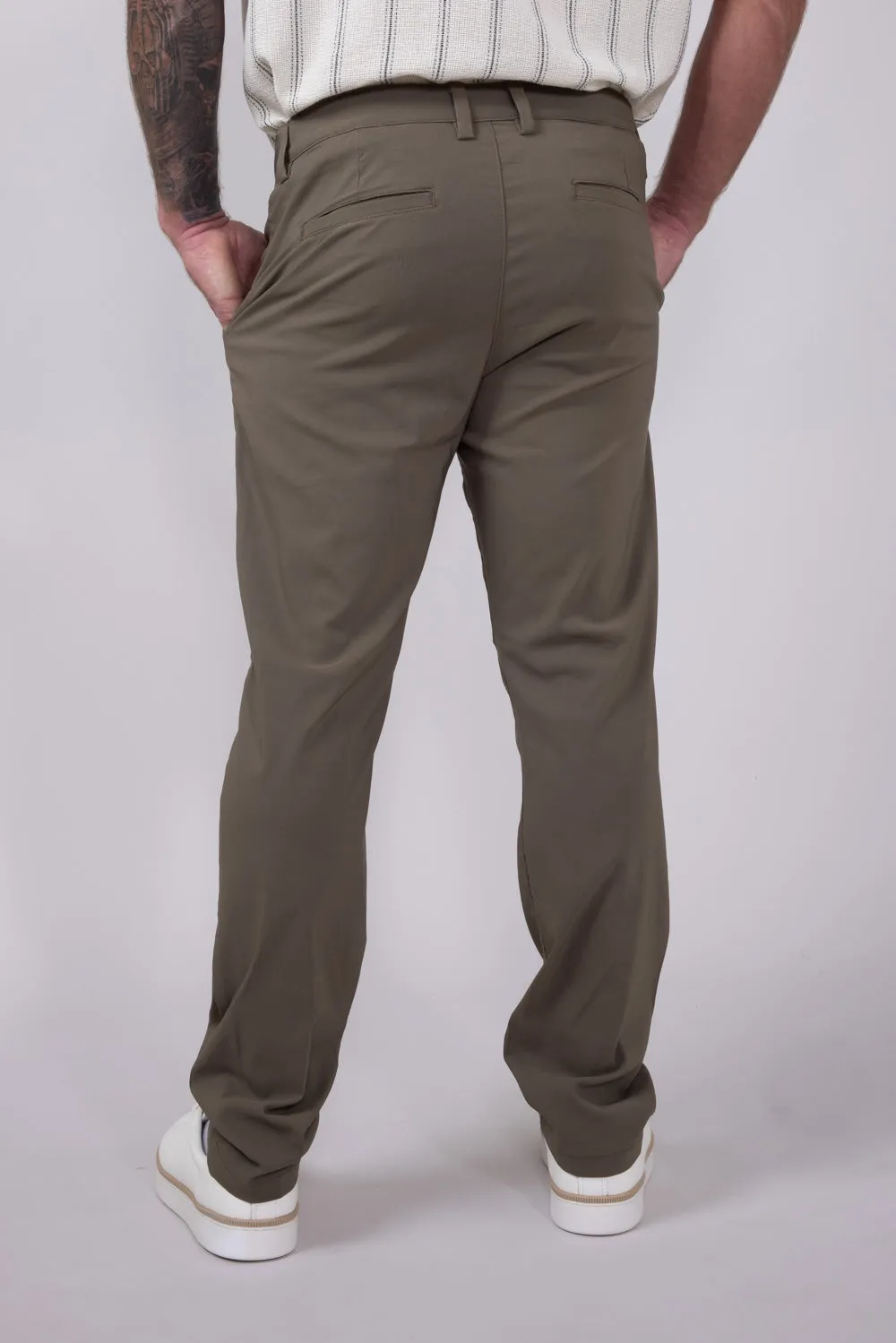 Copper & Oak Faille Trouser Pants for Men in Mushroom Green | K5S254-239-MUSHROOM sold by Glik’s product image thumbnail 3