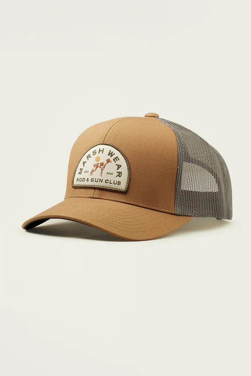 Marsh Wear Club Member Trucker Hat for Men in Tan | MWC1069-BCK sold by Glik’s