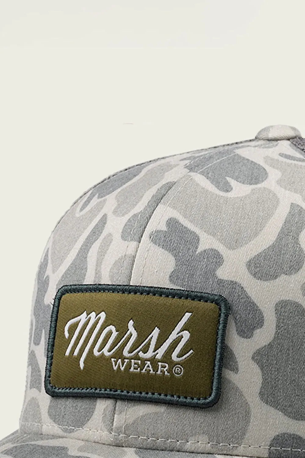 Marsh Wear Camo Script Trucker Hat for Men in Grey | MWC1054-STN-STONE sold by Glik’s product image thumbnail 3