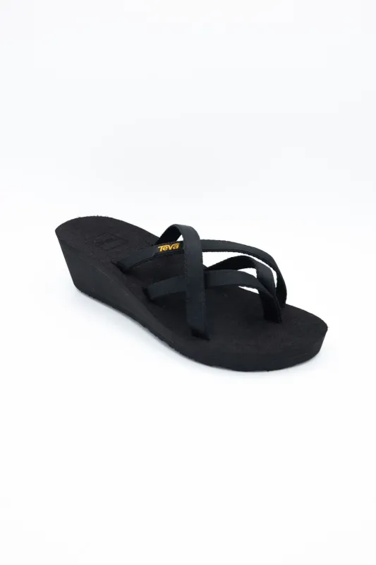 Teva Mush Mandalyn Wedge Flip Flops for Women in Black | 1000099-BLK sold by Glik’s