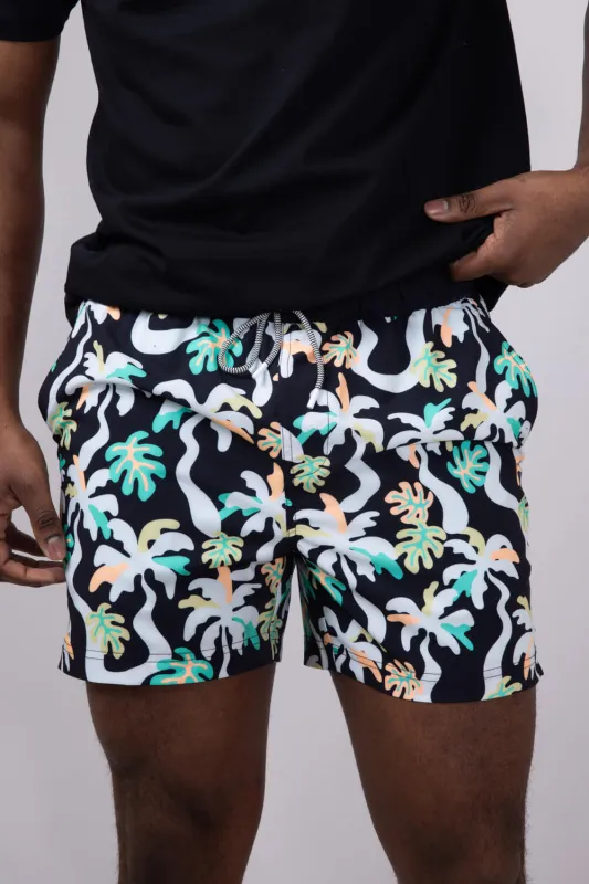 Party Pants Palm Melt Swim Shorts for Men in Black | P12511410-BLK sold by Glik’s