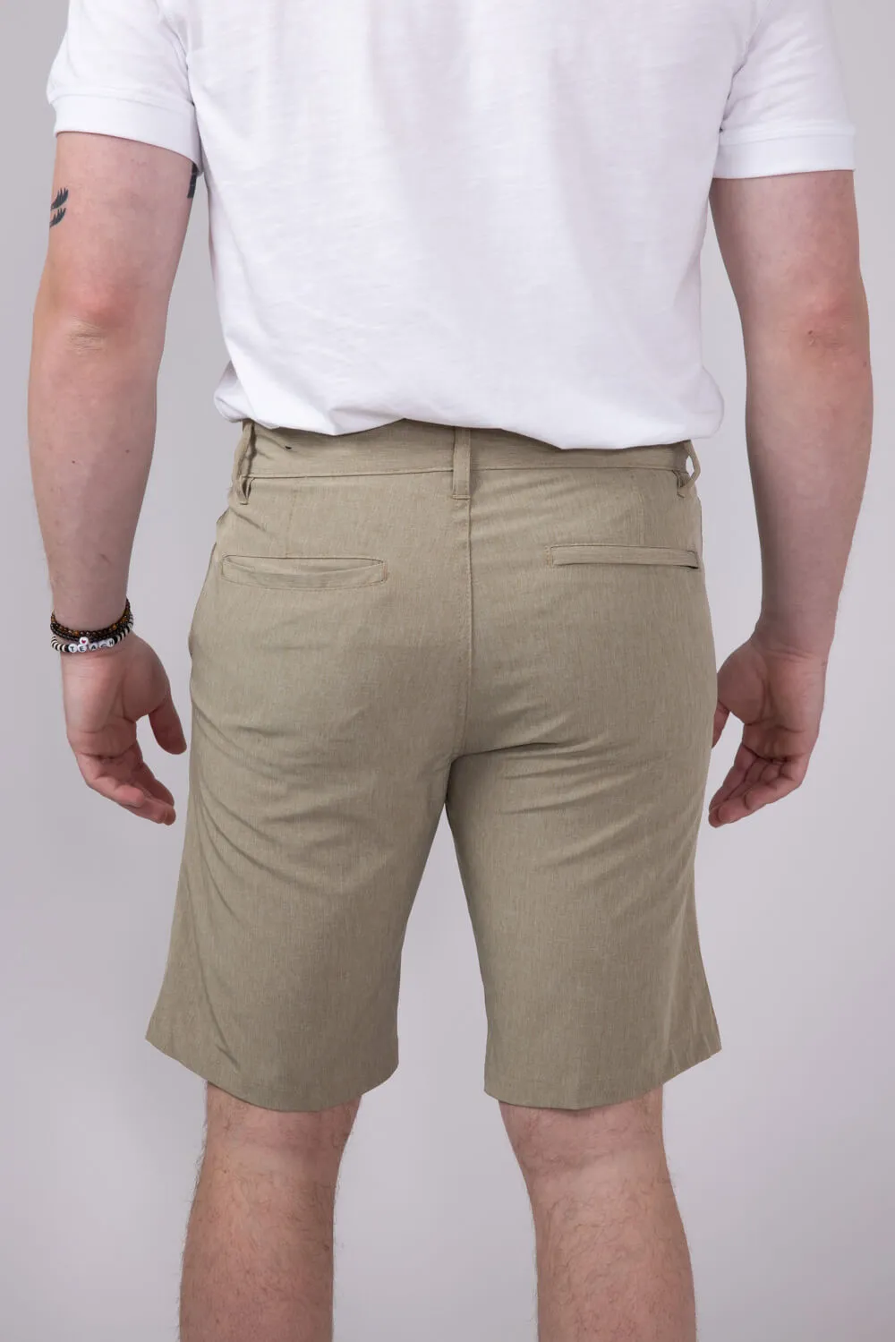 1897 Original Heather Hybrid Shorts for Men in Khaki | XR9821-GL-HKHAKI sold by Glik’s product image thumbnail 3