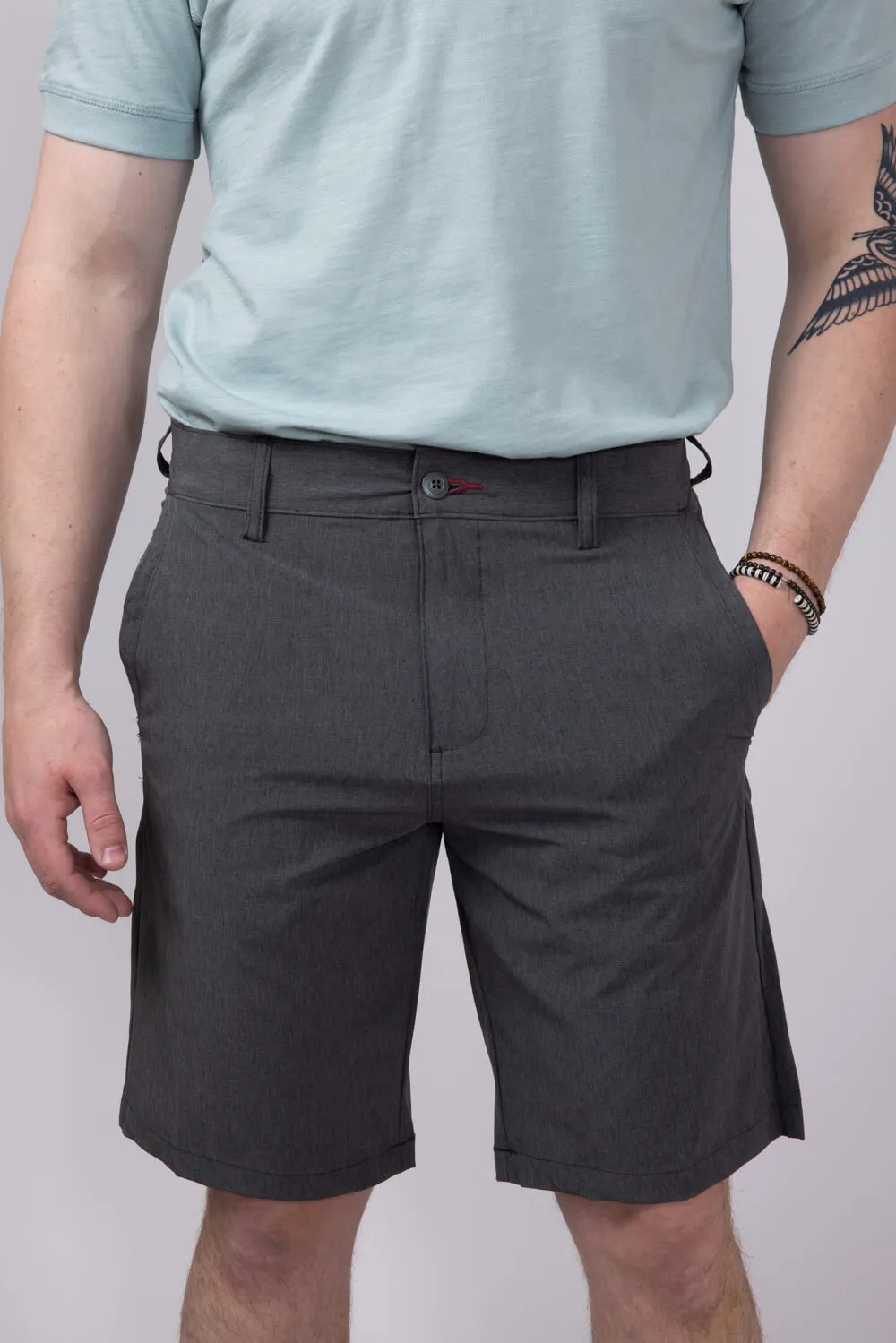 1897 Original Heather Hybrid Shorts for Men in Charcoal | XR9821-GL-HCHAR sold by Glik’s