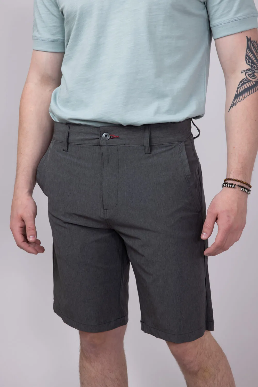 1897 Original Heather Hybrid Shorts for Men in Charcoal | XR9821-GL-HCHAR sold by Glik’s product image thumbnail 2