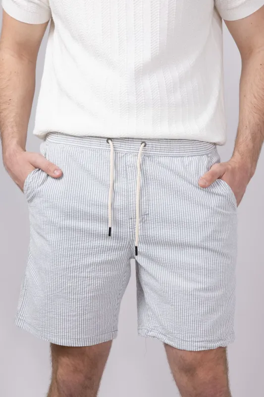Union Paloma Seersucker 8” Shorts for Men in White | H181K2T-WHITE sold by Glik’s