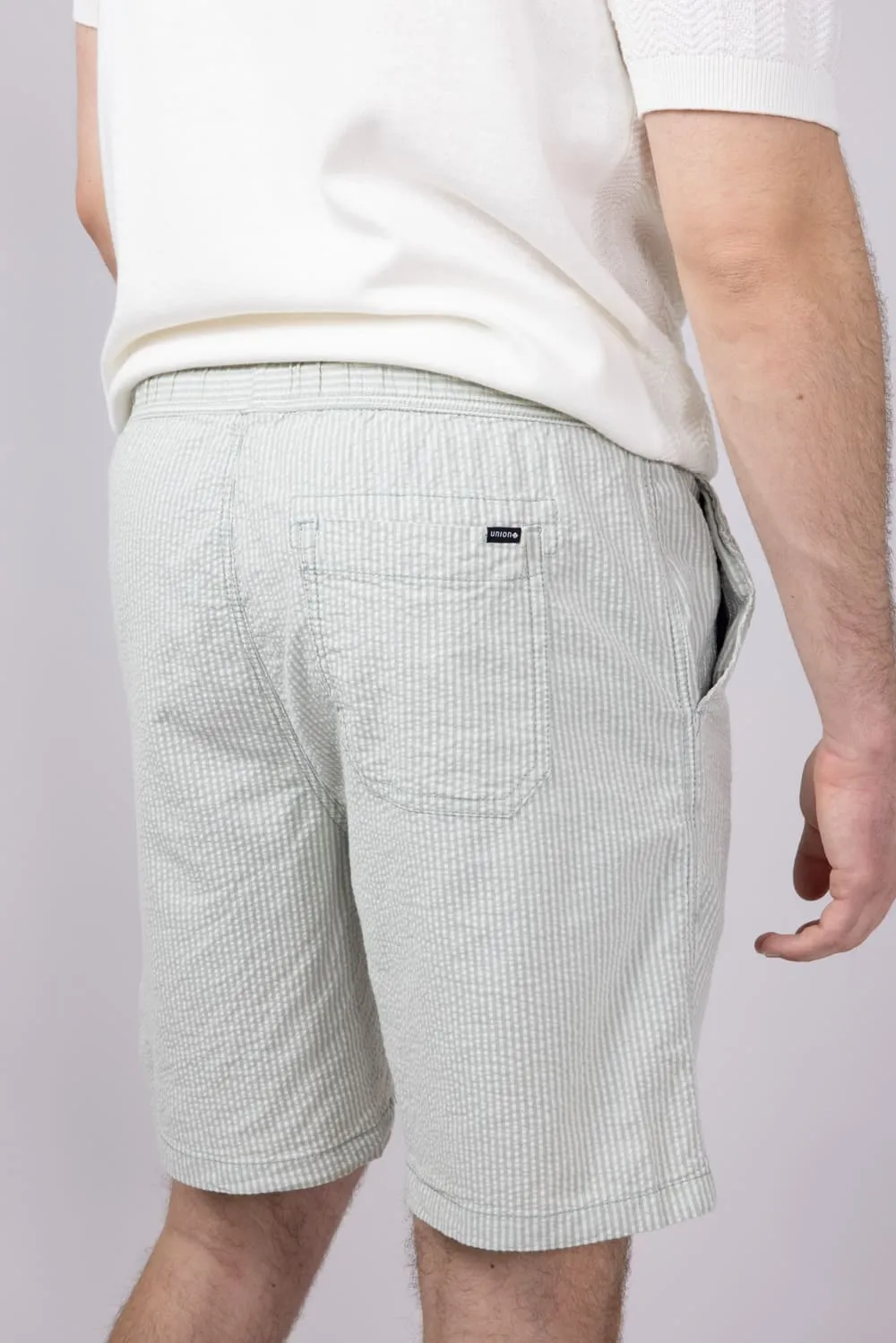 Union Paloma Seersucker 8” Shorts for Men in Aloe | H181K2T-ALOE sold by Glik’s product image thumbnail 2