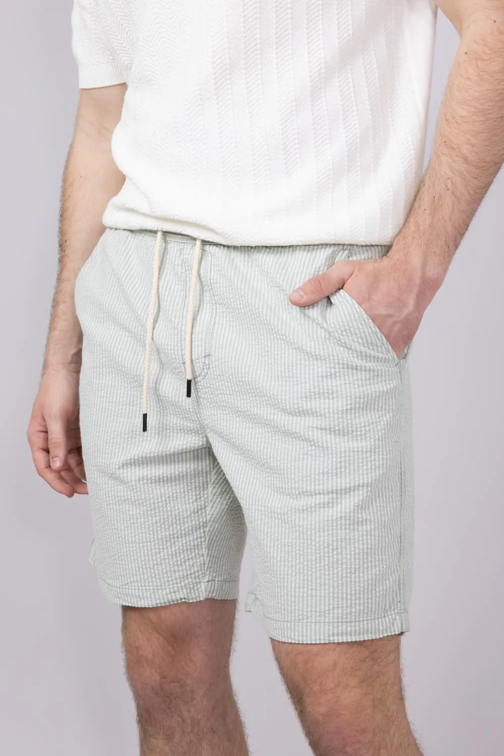 Union Paloma Seersucker 8” Shorts for Men in Aloe | H181K2T-ALOE sold by Glik’s product image thumbnail 4
