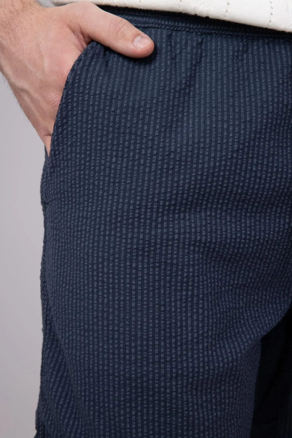 Union Paloma Seersucker 8” Shorts for Men in Navy | H181K2T-NAVY sold by Glik’s product image thumbnail 3