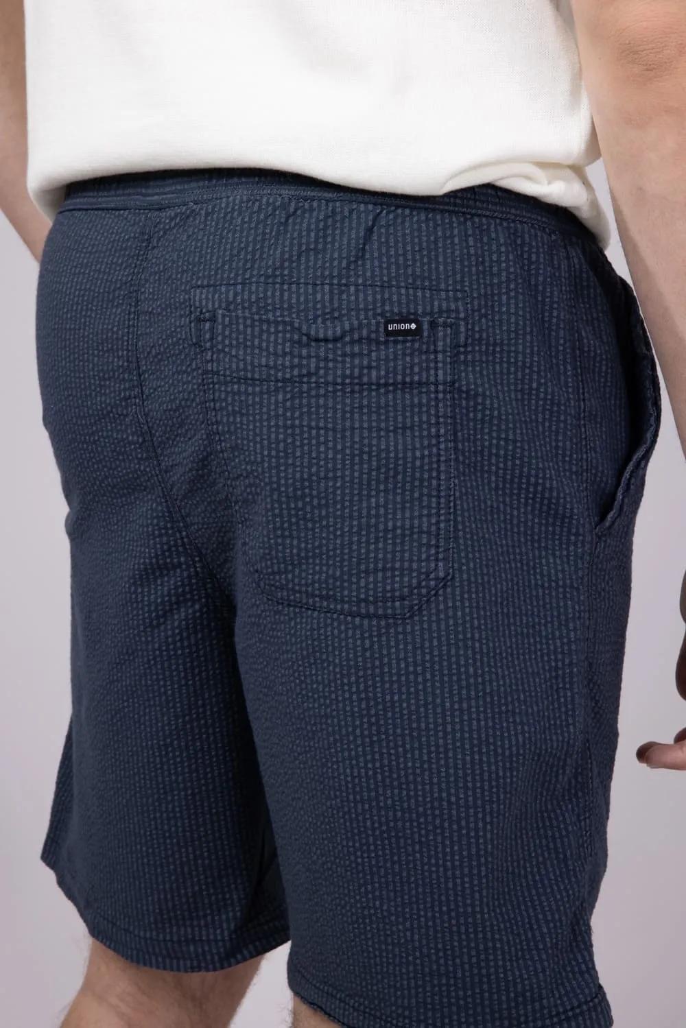 Union Paloma Seersucker 8” Shorts for Men in Navy | H181K2T-NAVY sold by Glik’s product image thumbnail 5