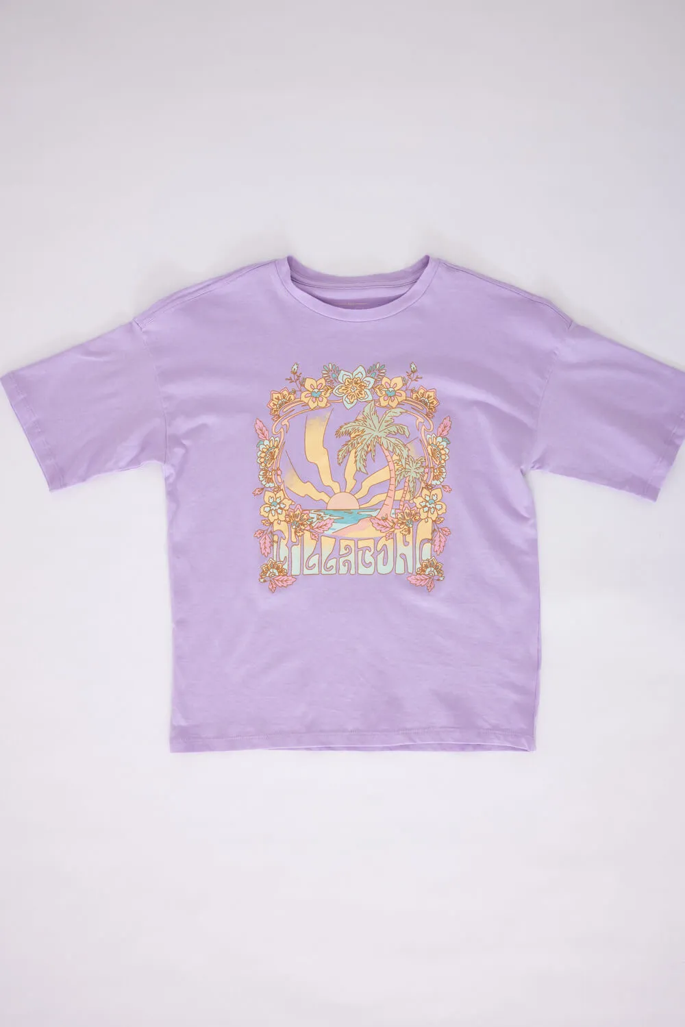 Billabong Youth Sun Dial Oversized Graphic T-Shirt for Girls in Peaceful Lilac | BSSIA52S-532 sold by Glik’s