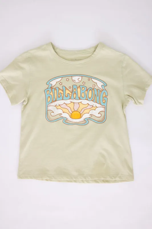 Billabong Youth Sun Moon Bay Graphic T-Shirt for Girls in Sage Forest | BSSIA71S-33 made by Glik’s