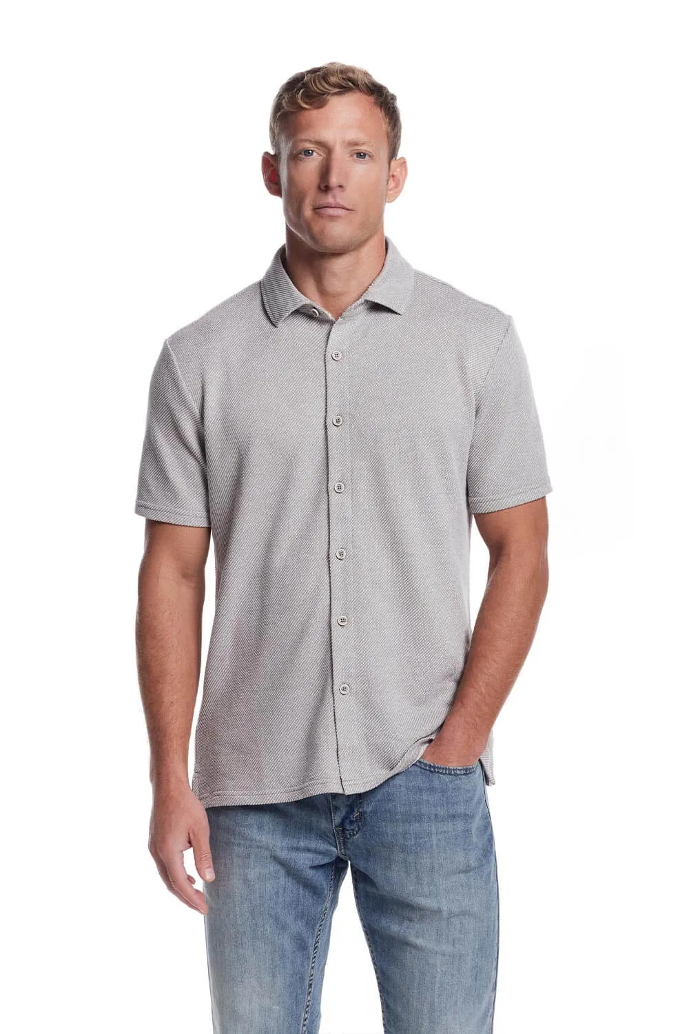 Weatherproof Vintage Twill Terry Knit Shirt for Men in Grey | S2531316GK-GREY sold by Glik’s