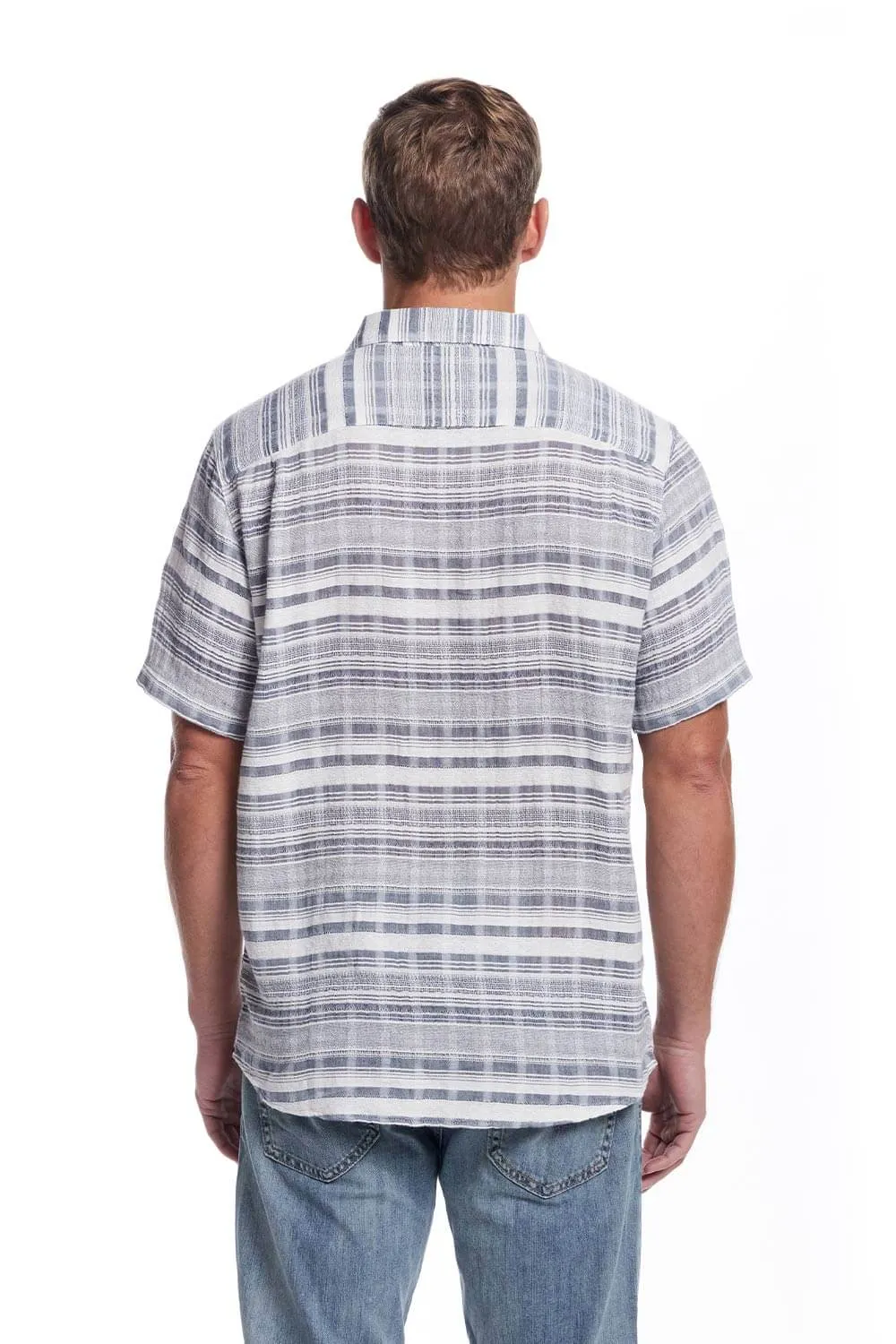 Weatherproof Vintage Horizontal Stripe Dobby Button Up Shirt for Men in Alloy Grey | S2584536GK-ALLOY sold by Glik’s product image thumbnail 2