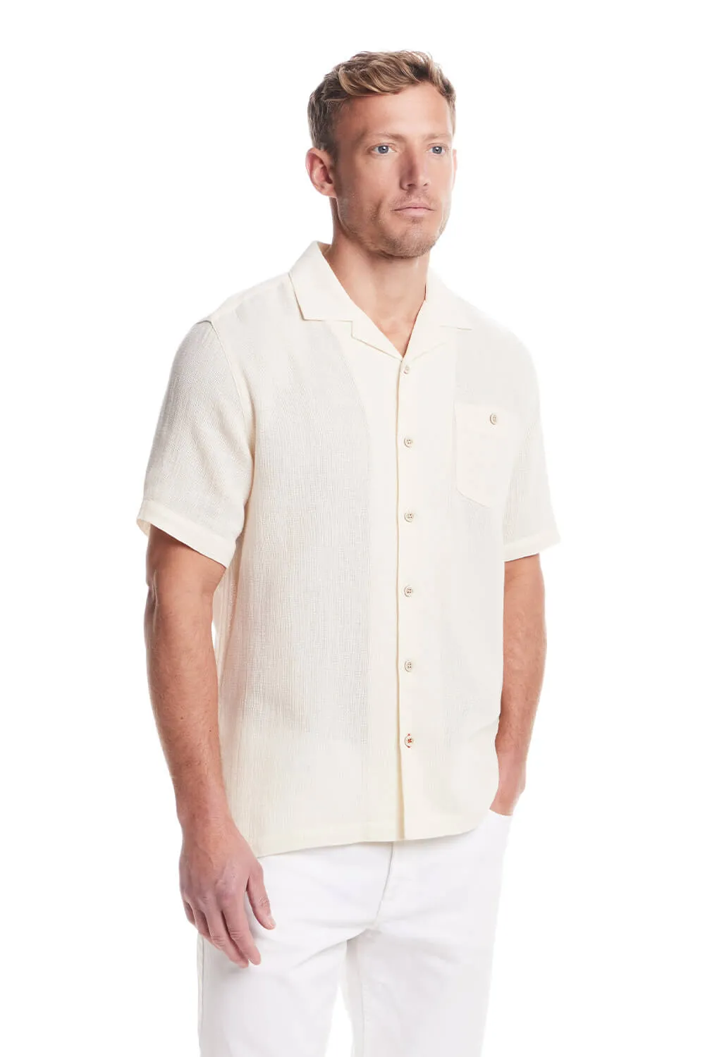Weatherproof Vintage Air-Tex Weave Button Up Shirt for Men in Cream | S2584499GK-CREAM sold by Glik’s