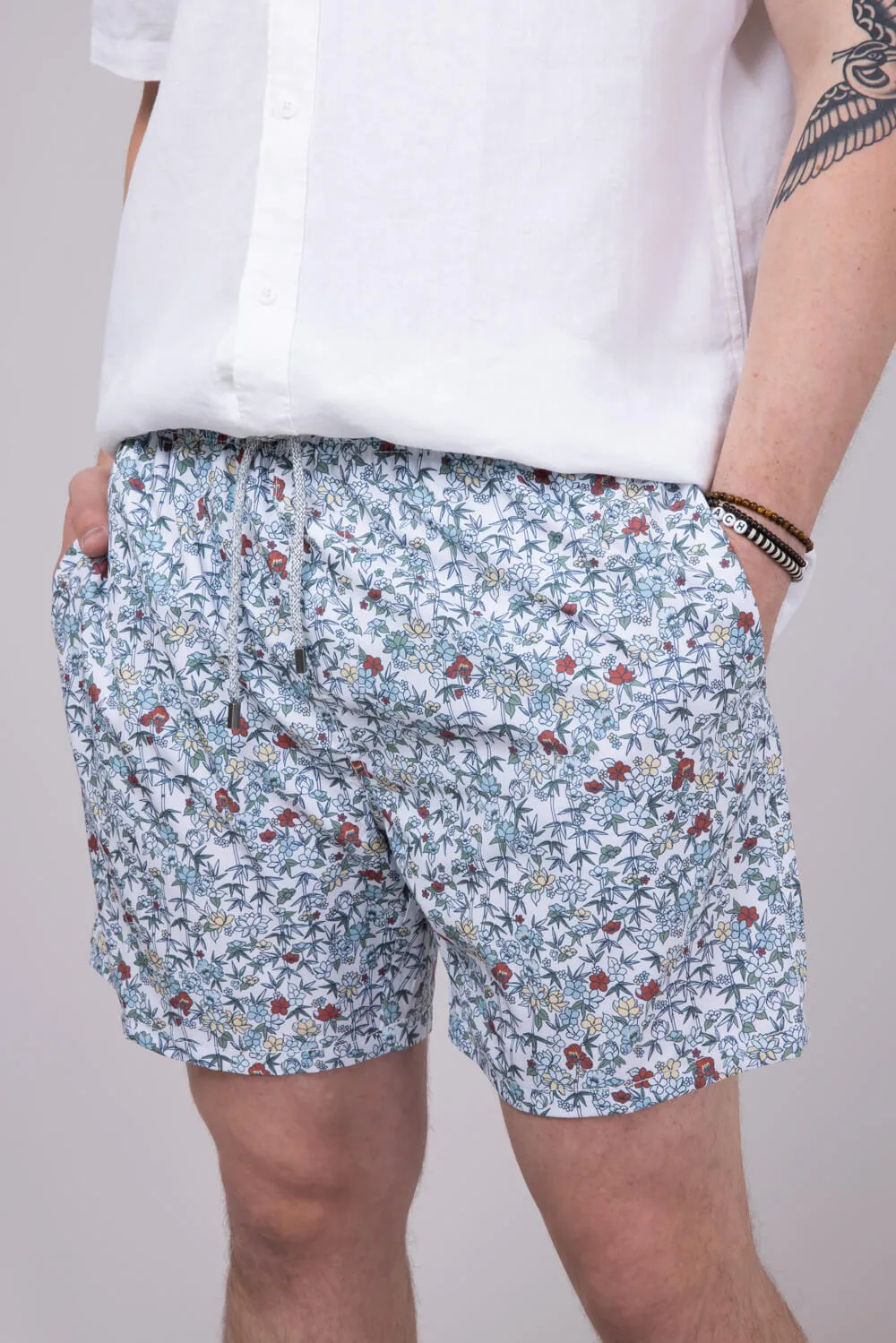 Vintage Summer Volley 6” Shorts for Men in Multi White | V70822-MULTI sold by Glik’s product image thumbnail 2