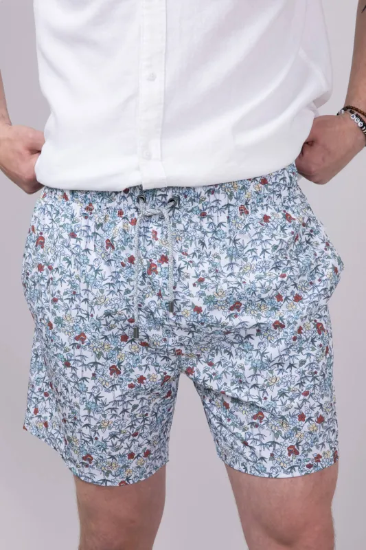 Vintage Summer Volley 6” Shorts for Men in Multi White | V70822-MULTI sold by Glik’s