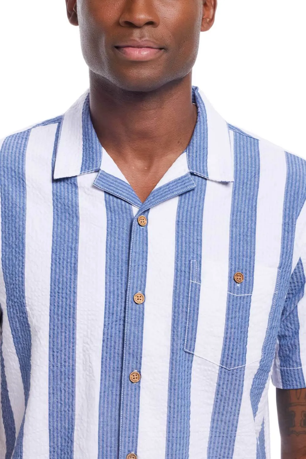 Weatherproof Vintage Dobby Button Up Shirt for Men in Vista Blue | S2584328GK-BRIGHTCOBALT sold by Glik’s product image thumbnail 4