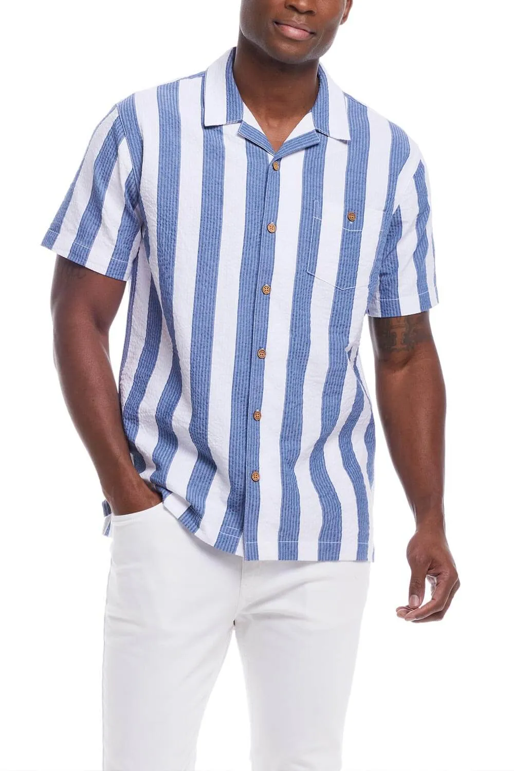 Weatherproof Vintage Dobby Button Up Shirt for Men in Vista Blue | S2584328GK-BRIGHTCOBALT sold by Glik’s product image thumbnail 5