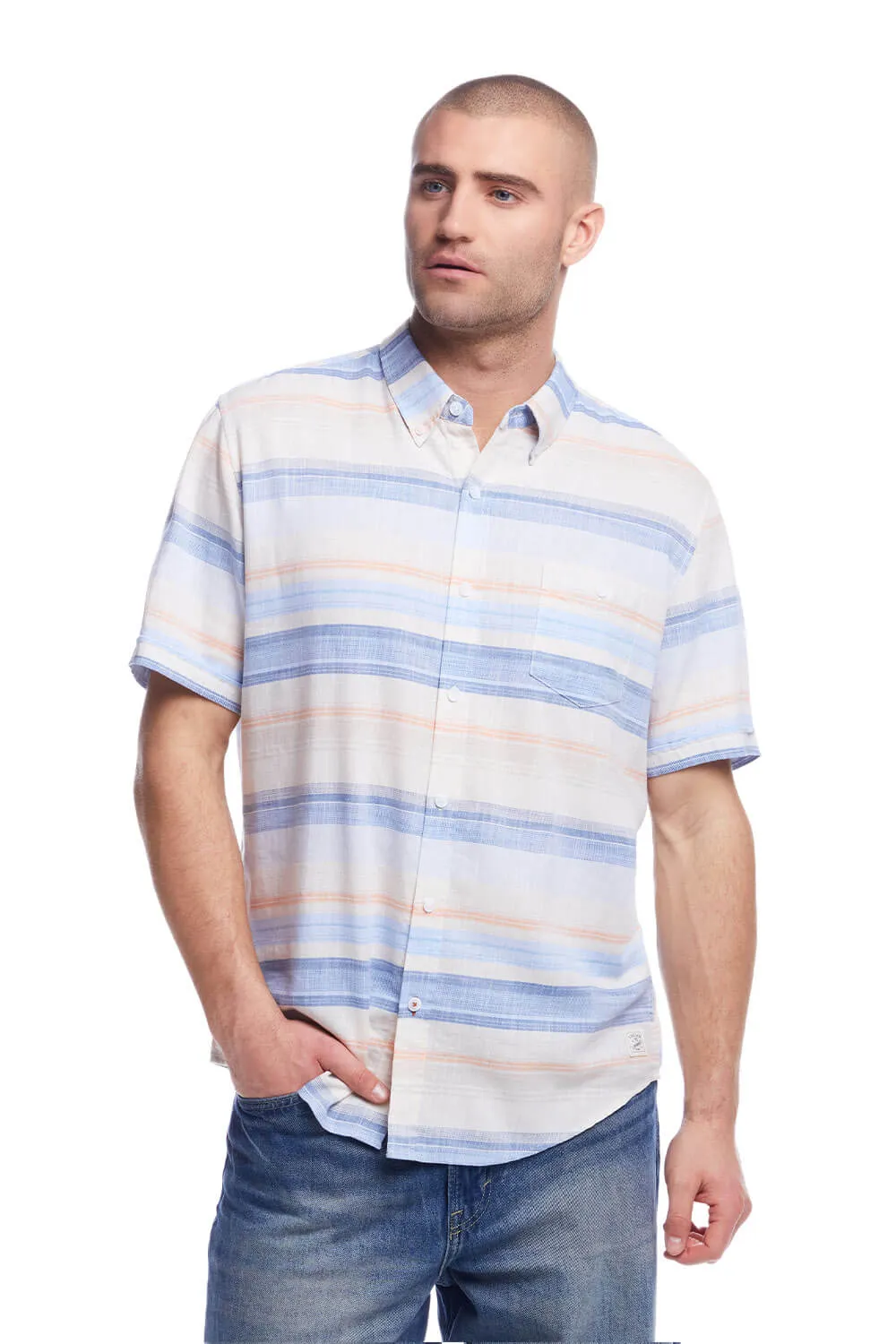 Weatherproof Vintage Striped Country Twill Button Up Shirt for Men in Pearled Ivy | S2584285GK-PEARLED IVY sold by Glik’s product image thumbnail 4