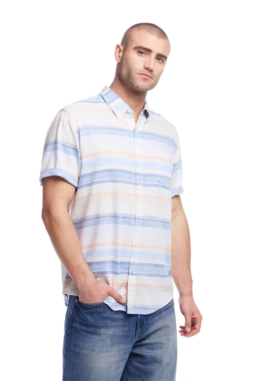 Weatherproof Vintage Striped Country Twill Button Up Shirt for Men in Pearled Ivy | S2584285GK-PEARLED IVY sold by Glik’s product image thumbnail 5