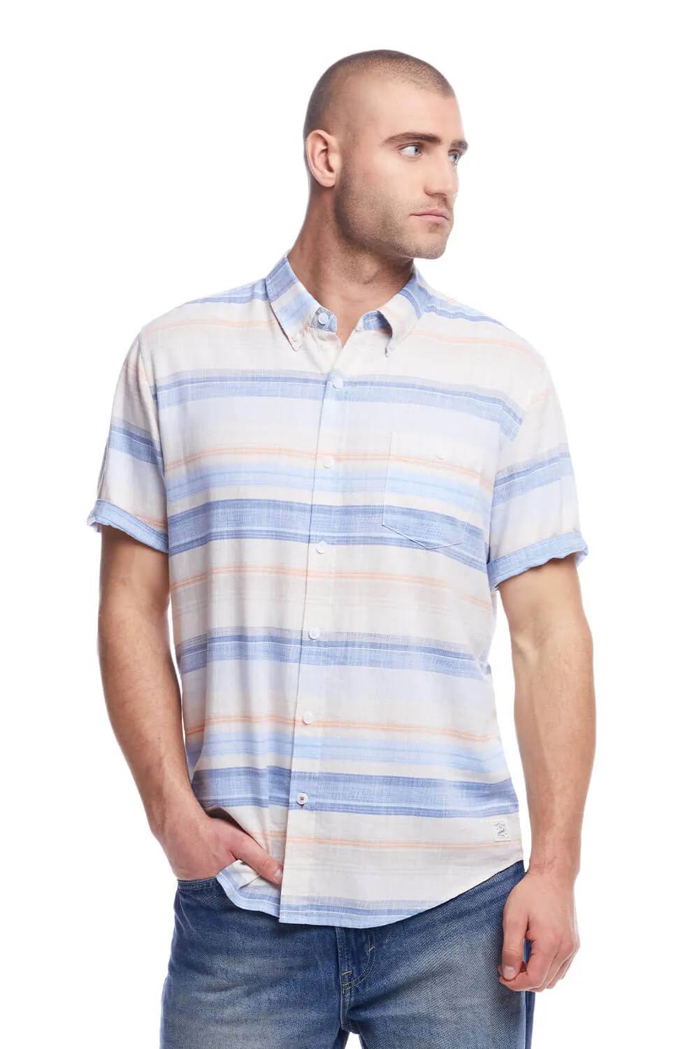 Weatherproof Vintage Striped Country Twill Button Up Shirt for Men in Pearled Ivy | S2584285GK-PEARLED IVY sold by Glik’s