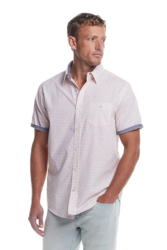 Weatherproof Vintage Cotton Poplin Button Up Shirt for Men in Peach Blossom | S2584244GK-PEACH BLOSSOM sold by Glik’s