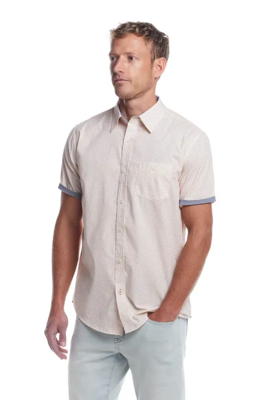 Weatherproof Vintage Cotton Poplin Button Up Shirt for Men in Peach Floral | S2584244GK-PEACH FLORAL sold by Glik’s