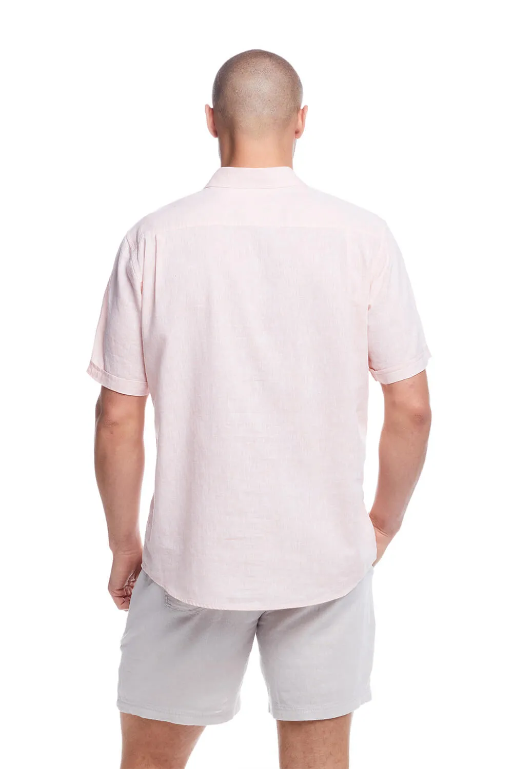 Weatherproof Vintage Cotton Linen Solid Button Up Shirt for Men in Tangerine | S254612GK-TANGERINE sold by Glik’s product image thumbnail 2