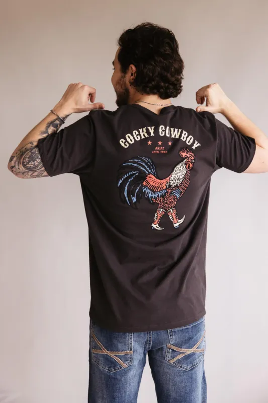Ariat Cocky Cowboy T-Shirt for Men in Vintage Black | 10058894-VINTAGEBLACK sold by Glik’s