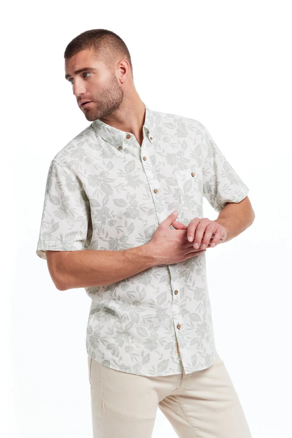 Weatherproof Vintage Cotton Linen Button Up Shirt for Men in Hedge Green | S2584299GK-HEDGE GRN sold by Glik’s