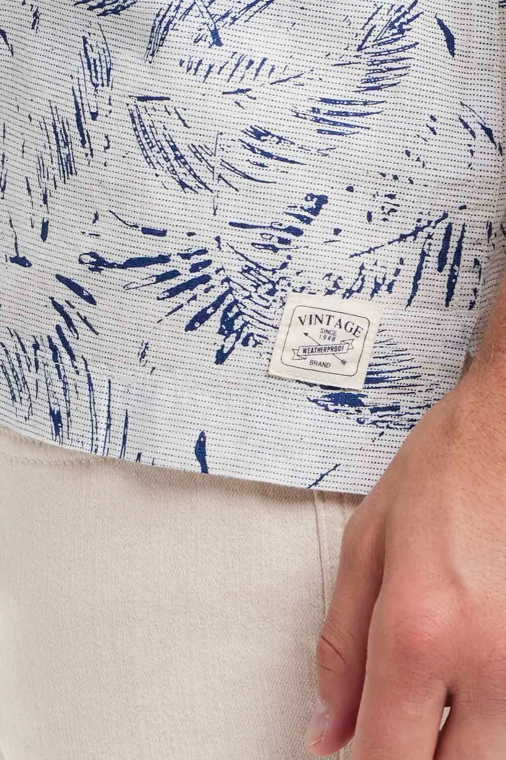 Weatherproof Vintage Cotton Linen Pattern Button Up Shirt for Men in Denim | S2584470GK-DENIM sold by Glik’s product image thumbnail 3