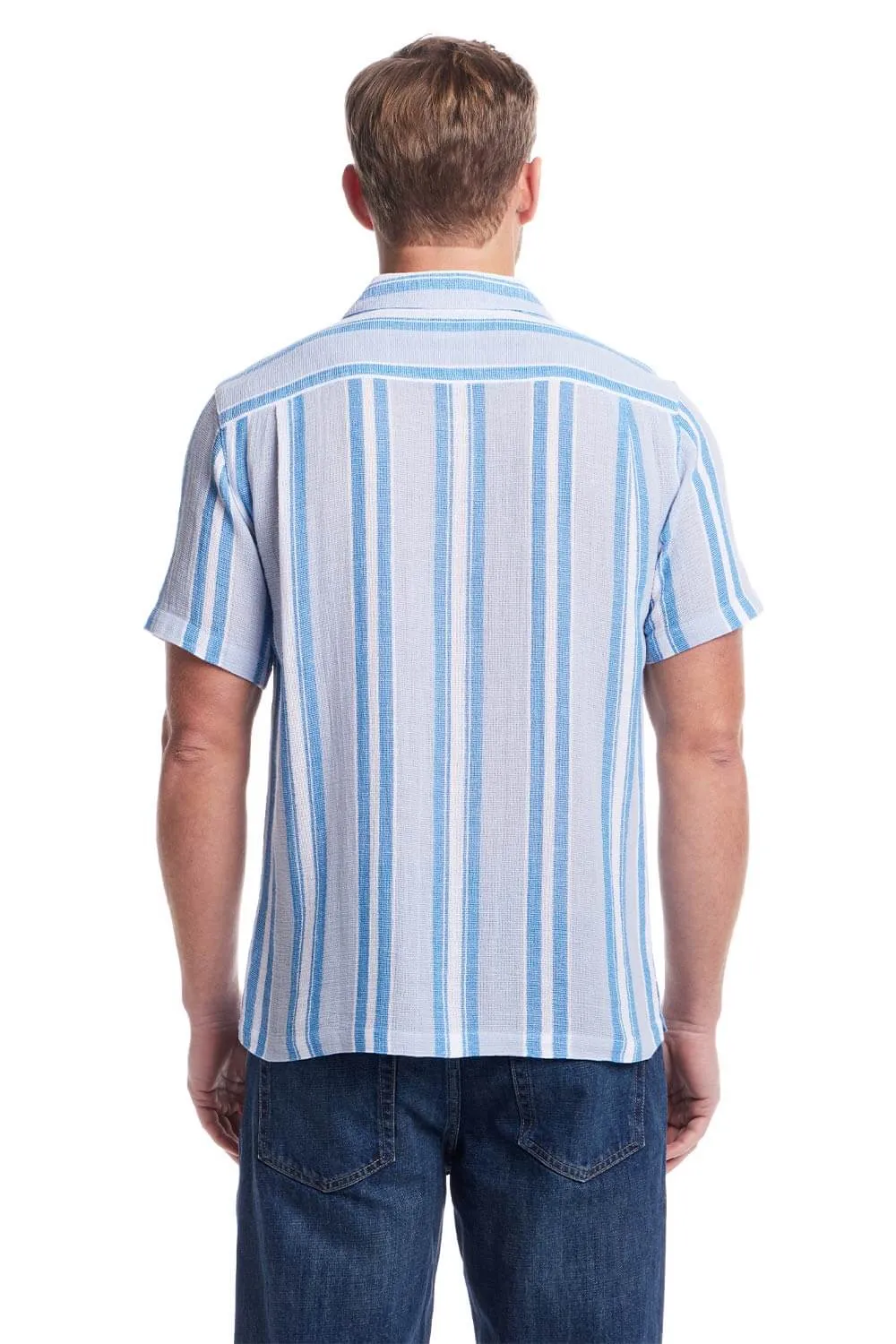 Weatherproof Vintage Waffle Strip Woven Shirt for Men in Blue | S2584575GK-PACIFIC COAST sold by Glik’s product image thumbnail 3