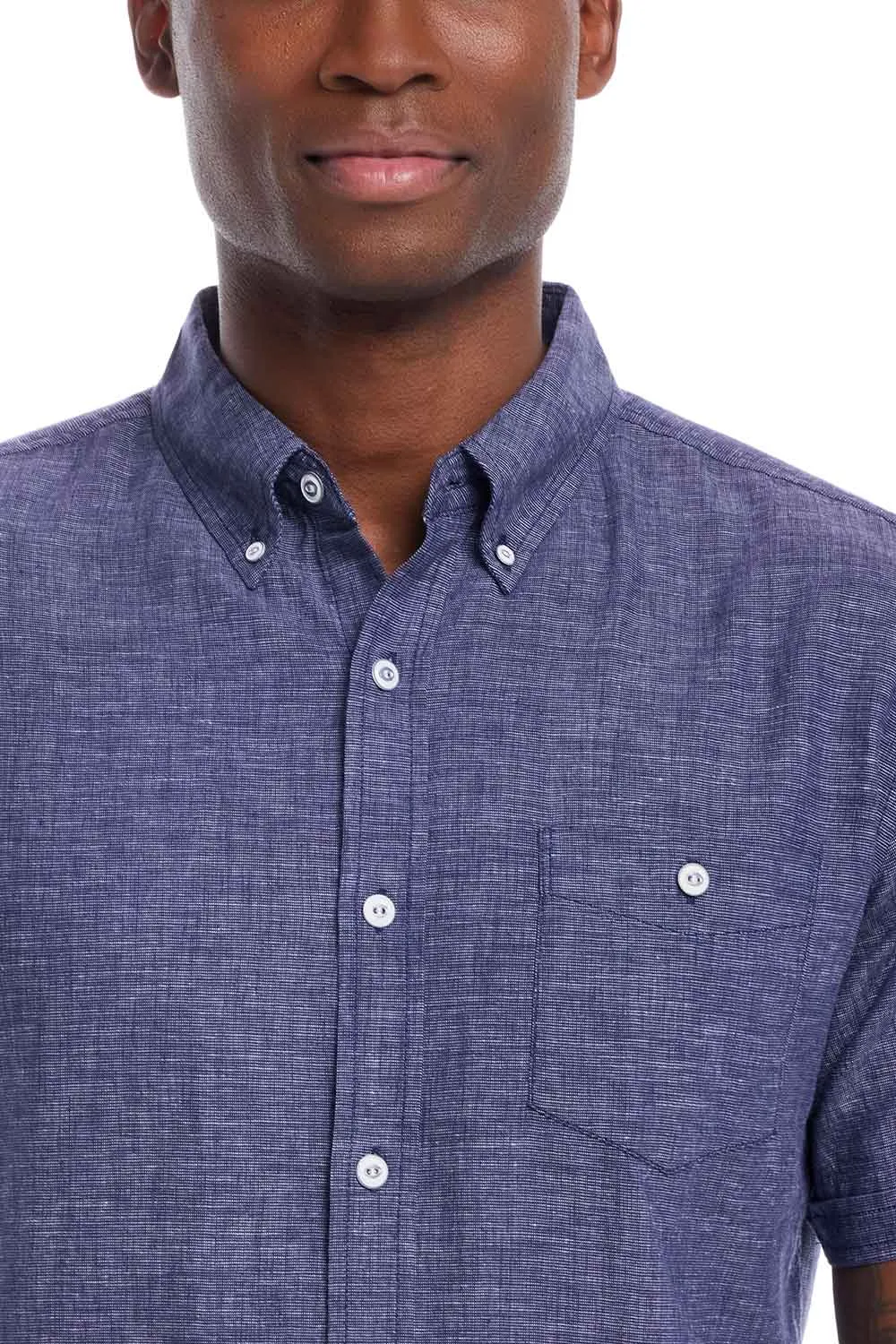 Weatherproof Vintage Cotton Linen Solid Button Up Shirt for Men in Naval Academy | S254612GK-NAVAL ACADEMY sold by Glik’s product image thumbnail 4