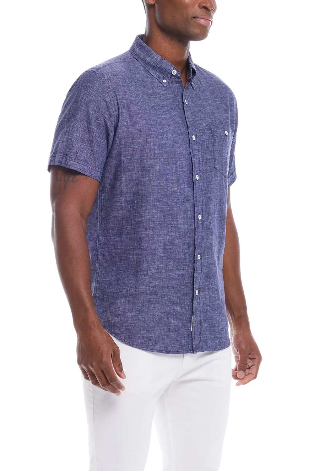 Weatherproof Vintage Cotton Linen Solid Button Up Shirt for Men in Naval Academy | S254612GK-NAVAL ACADEMY sold by Glik’s product image thumbnail 5