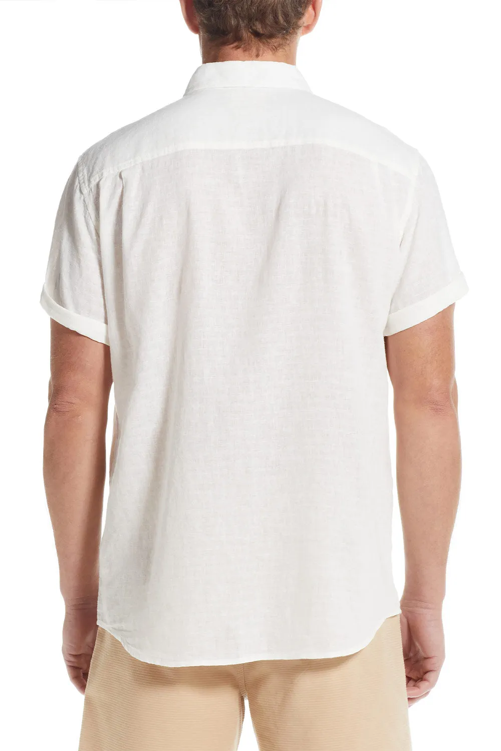 Weatherproof Vintage Cotton Linen Solid Button Up Shirt for Men in Bright White | S254612GK-BRIGHT WHITE sold by Glik’s product image thumbnail 3