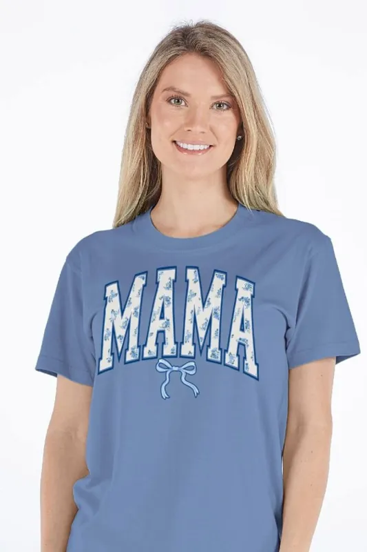 Simply Southern Floral Mama T-Shirt for Women in Blue | SS-CQTMAMA-CAROBLU sold by Glik’s