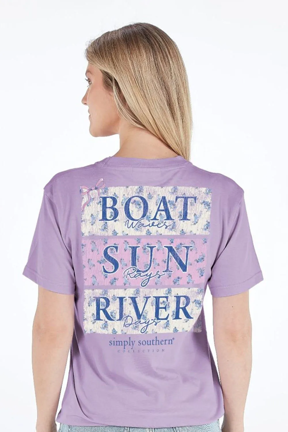 Simply Southern River Days T-Shirt for Women in Lilac | SS-RIVERBOAT-LILAC sold by Glik’s
