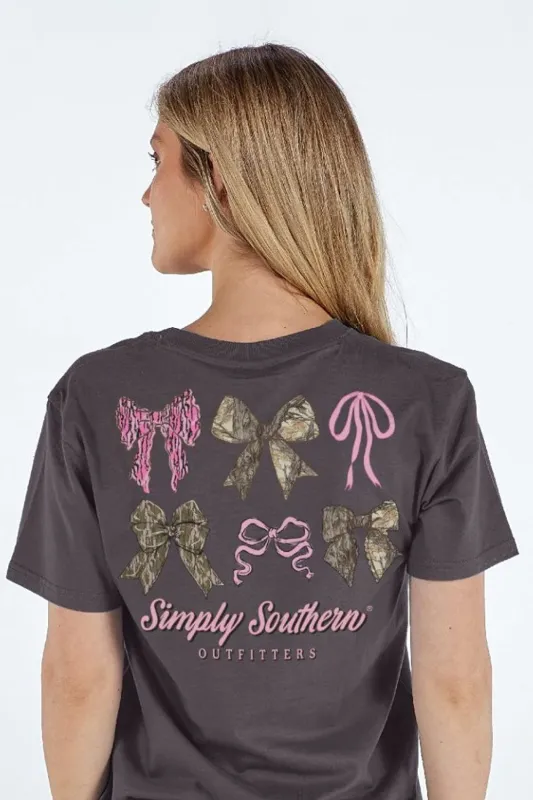 Simply Southern Multi Camo Bow T-Shirt for Women in Grey | SS-MULTICAMO-IRONHTHR sold by Glik’s
