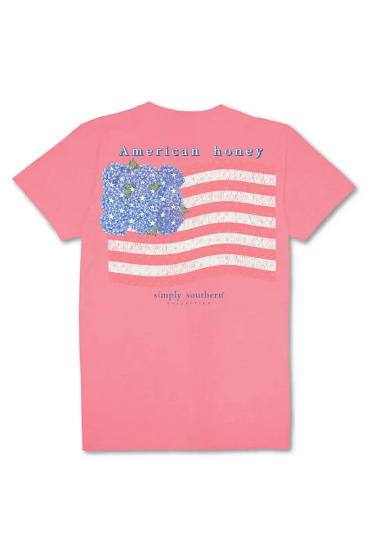 Simply Southern Plus Size American Honey T-Shirt for Women in Pink | EXT-SS-AMERICANHNY-FNCYCNDY sold by Glik’s