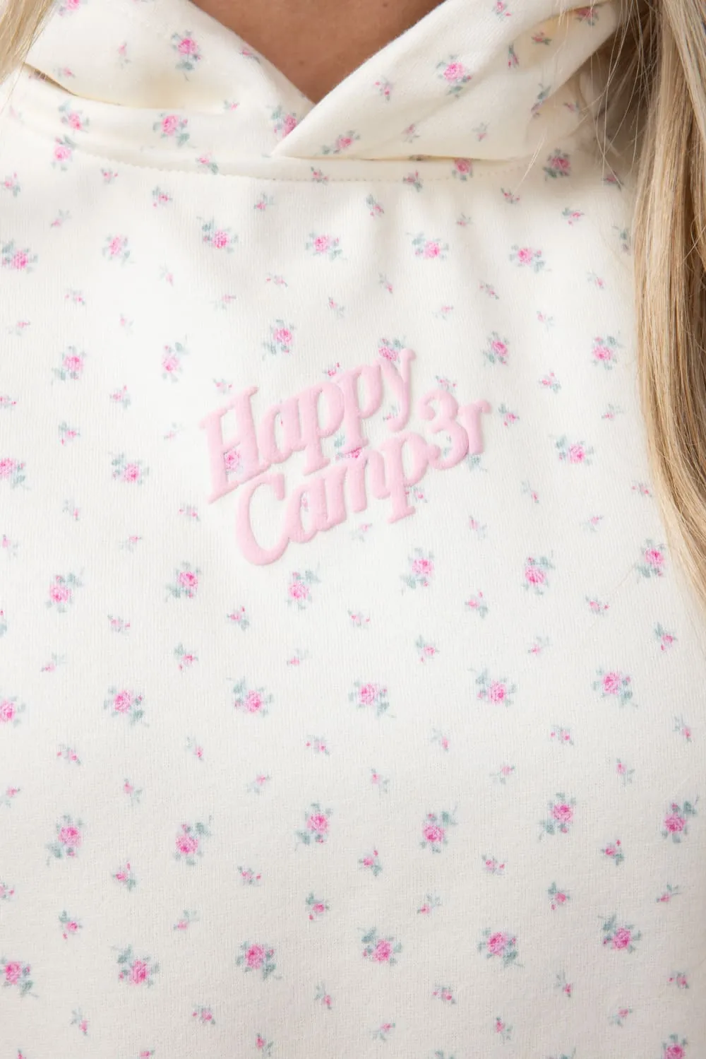 Happy Camp3r Vintage Flower Hoodie for Women in Cream | W304P24-16-CREAM sold by Glik’s product image thumbnail 4