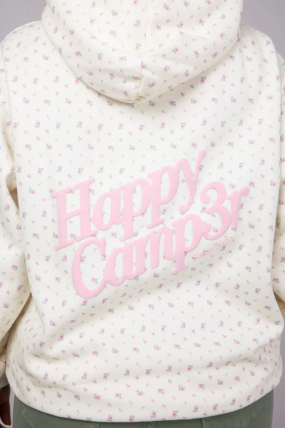 Happy Camp3r Vintage Flower Hoodie for Women in Cream | W304P24-16-CREAM sold by Glik’s product image thumbnail 3
