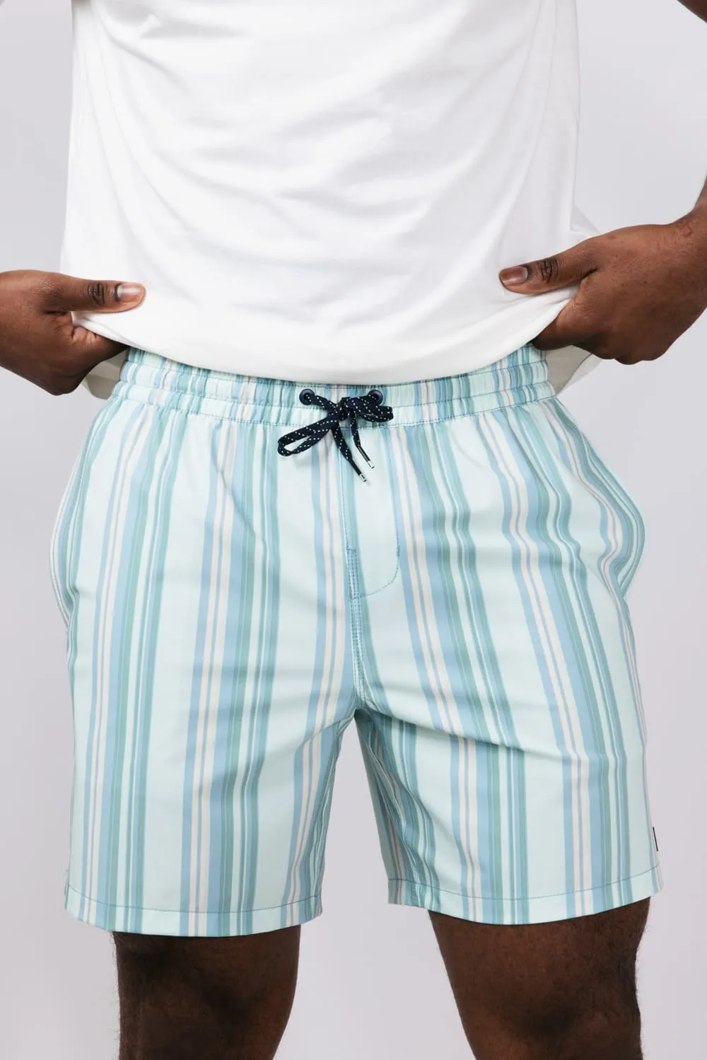 Billabong Good Times Lay Back Striped Swim Trunks for Men in Seafoam | 24A251501-SEAFOAM sold by Glik’s
