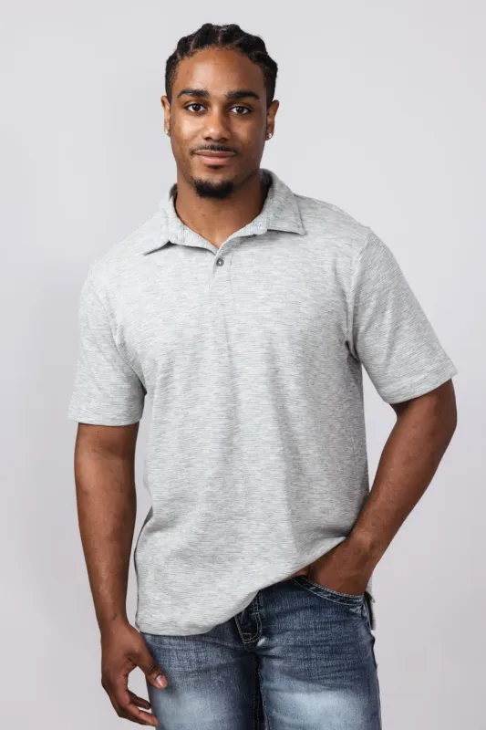 Simply Southern Knit Polo Shirt for Men in Grey | 0125-MN-POLO-KNT-GRY sold by Glik’s